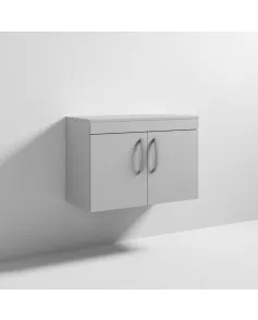 APS6667 800 WH 2-Door Vanity & Worktop Gloss Grey Mist