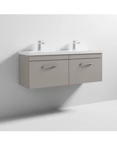 APS6671 1200 WH 2-Drawer Vanity & Double Basin Stone Grey