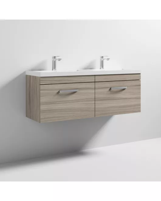 APS6672 1200 WH 2-Drawer Vanity & Double Basin Driftwood