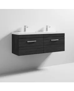 APS6675 1200 WH 2-Drawer Vanity & Double Basin Hacienda Black