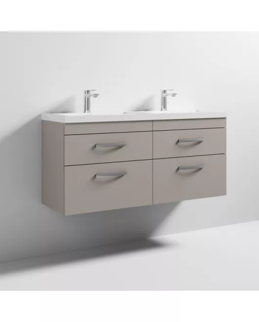 APS6679 1200 WH 4-Drawer Vanity & Double Basin Stone Grey