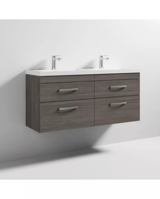APS6682 1200 WH 4-Drawer Vanity & Double Basin Brown Grey Avola