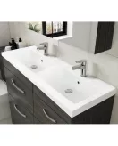APS6684 1200 WH 4-Drawer Vanity & Double Basin Gloss Grey Mist