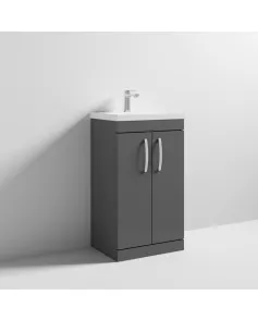 APS6698 500 FS 2-Door Vanity & Basin 1 Gloss Grey