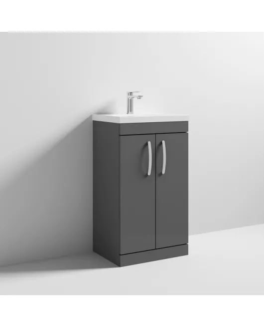 APS6698 500 FS 2-Door Vanity & Basin 1 Gloss Grey
