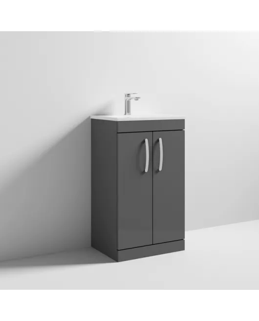 APS6700 500 FS 2-Door Vanity & Basin 2 Gloss Grey