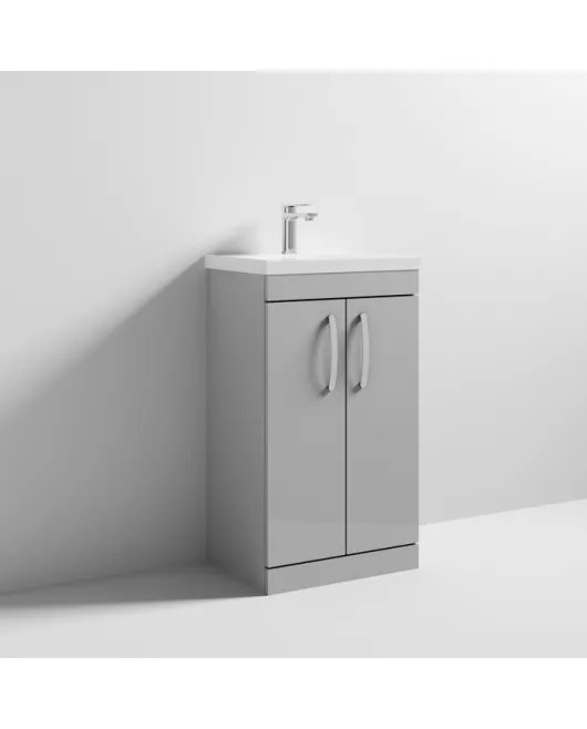 APS6728 500 FS 2-Door Vanity & Basin 1 Gloss Grey Mist