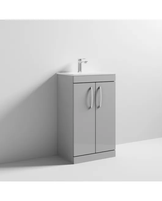 APS6730 500 FS 2-Door Vanity & Basin 2 Gloss Grey Mist