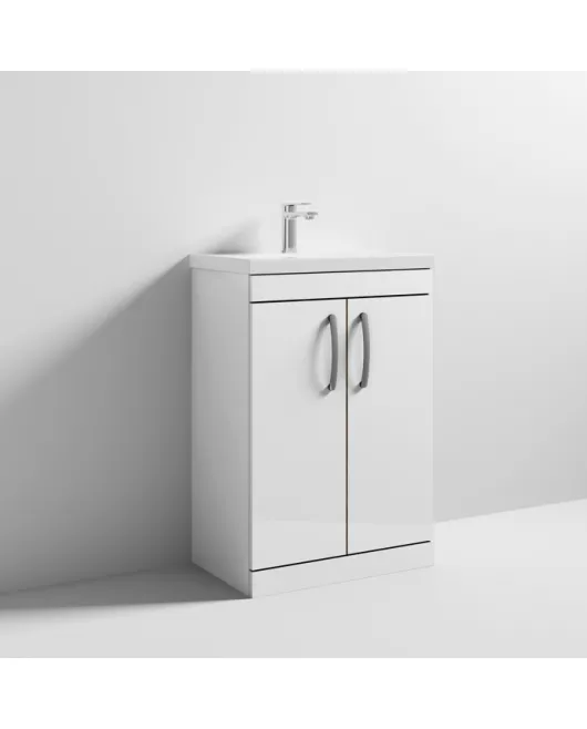 APS6733 600 FS 2-Door Vanity & Basin 1 Gloss White