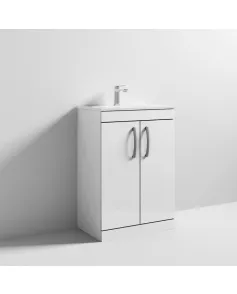 APS6735 600 FS 2-Door Vanity & Basin 2 Gloss White