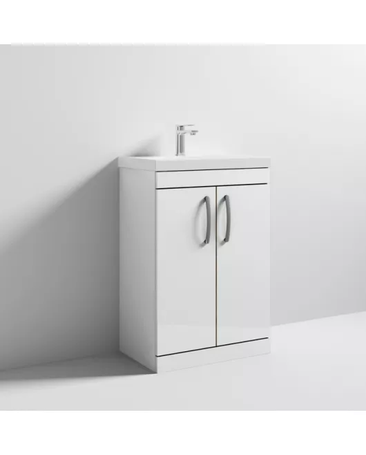 APS6736 600 FS 2-Door Vanity & Basin 3 Gloss White