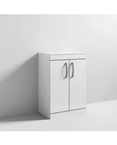 APS6737 600 FS 2-Door Vanity & Worktop Gloss White