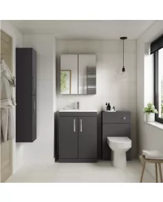 APS6740 600 FS 2-Door Vanity & Basin 2 Gloss Grey