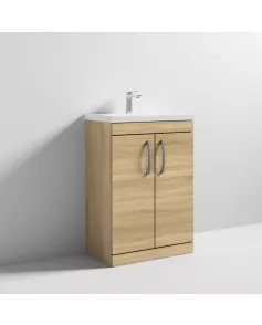 APS6753 600 FS 2-Door Vanity & Basin 1 Natural Oak