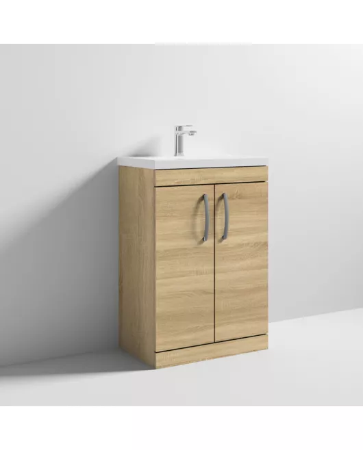 APS6753 600 FS 2-Door Vanity & Basin 1 Natural Oak