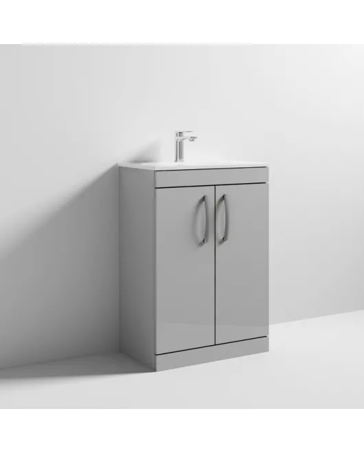 APS6770 600 FS 2-Door Vanity & Basin 2 Gloss Grey Mist
