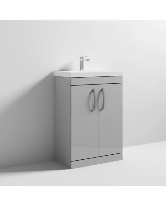 APS6771 600 FS 2-Door Vanity & Basin 3 Gloss Grey Mist