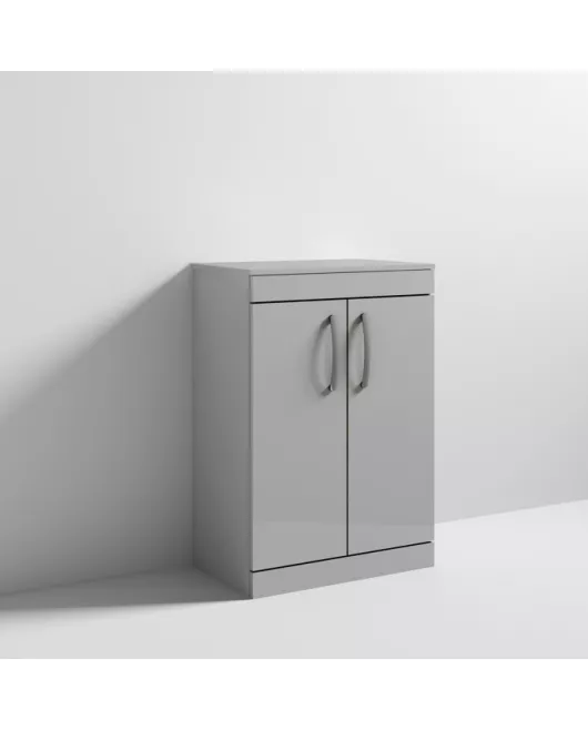 APS6772 600 FS 2-Door Vanity & Worktop Gloss Grey Mist