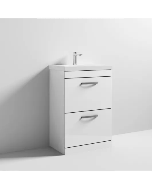 APS6784 600 FS 2-Drawer Vanity & Basin 3 Gloss White