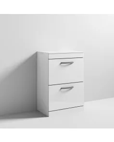 APS6785 600 FS 2-Drawer Vanity & Worktop Gloss White