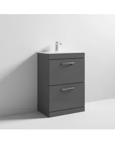 APS6788 600 FS 2-Drawer Vanity & Basin 2 Gloss Grey