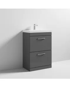 APS6789 600 FS 2-Drawer Vanity & Basin 3 Gloss Grey