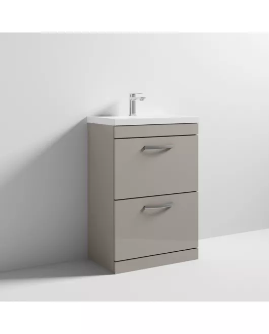 APS6791 600 FS 2-Drawer Vanity & Basin 1 Stone Grey