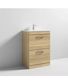APS6803 600 FS 2-Drawer Vanity & Basin 2 Natural Oak