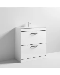 APS6823 800 FS 2-Drawer Vanity & Basin 2 Gloss White