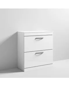APS6825 800 FS 2-Drawer Vanity & Worktop Gloss White