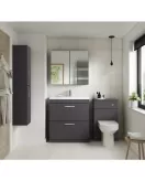 APS6826 800 FS 2-Drawer Vanity & Basin 1 Gloss Grey