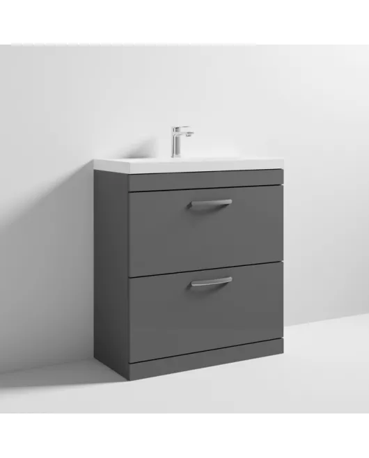APS6829 800 FS 2-Drawer Vanity & Basin 3 Gloss Grey