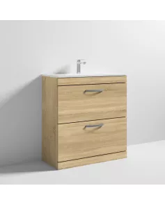 APS6843 800 FS 2-Drawer Vanity & Basin 2 Natural Oak