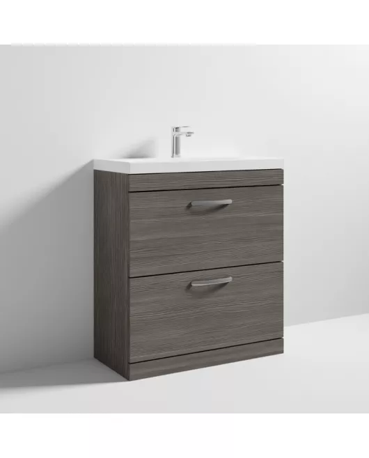 APS6849 800 FS 2-Drawer Vanity & Basin 3 Brown Grey Avola
