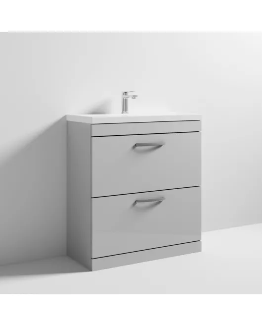 APS6856 800 FS 2-Drawer Vanity & Basin 1 Gloss Grey Mist