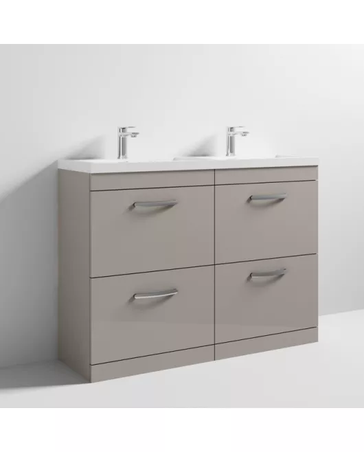 APS6863 1200 FS 4-Drawer Vanity & Double Basin Stone Grey