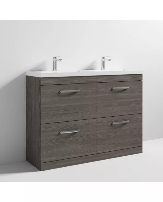 APS6866 1200 FS 4-Drawer Vanity & Double Basin Grey Avola