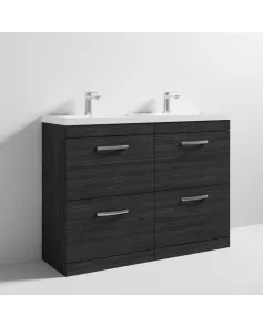 APS6867 1200 FS 4-Drawer Vanity & Double Basin Hacienda Black