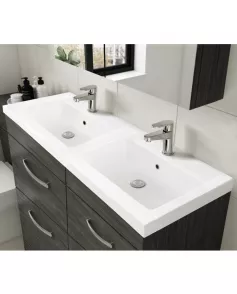 APS6867 1200 FS 4-Drawer Vanity & Double Basin Hacienda Black