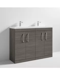 APS6872 1200 FS 4-Door Vanity & Double Basin Brown Grey Avola