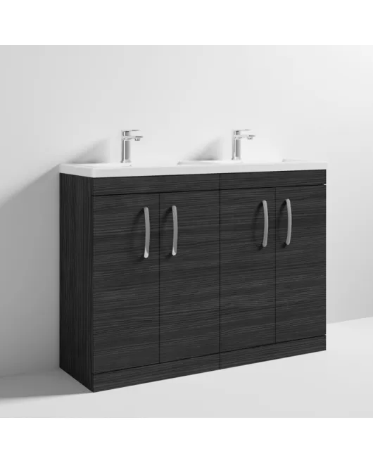 APS6873 1200 FS 4-Door Vanity & Double Basin Hacienda Black