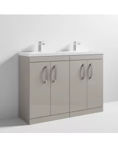 APS6875 1200 FS 4-Door Vanity & Double Basin Stone Grey