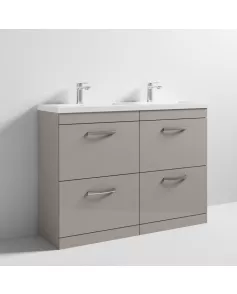 APS6881 1200 FS 4-Drawer Vanity & Double Basin Stone Grey