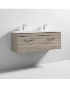 APS6882 1200 WH 2-Drawer Vanity & Double Basin Driftwood