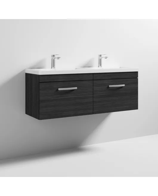 APS6885 1200 WH 2-Drawer Vanity & Double Basin Hacienda Black