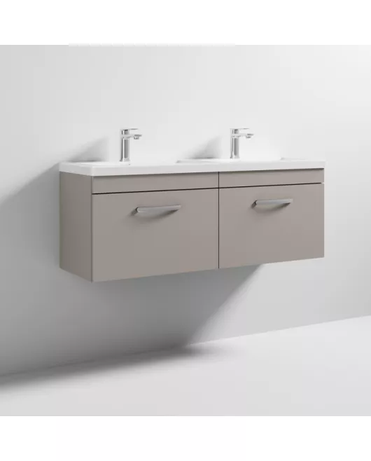 APS6887 1200 WH 2-Drawer Vanity & Double Basin Stone Grey