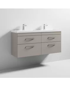 APS6893 1200 WH 4-Drawer Vanity & Double Basin Stone Grey