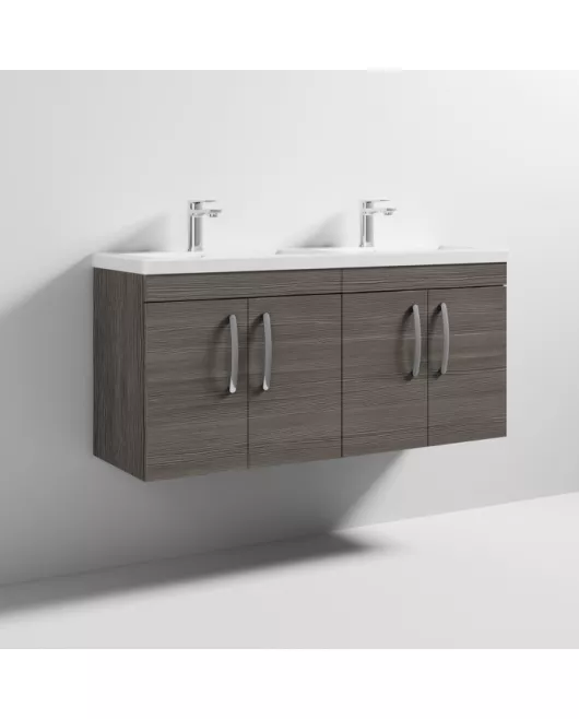 APS6902 1200 WH 4-Door Vanity & Double Basin Brown Grey Avola