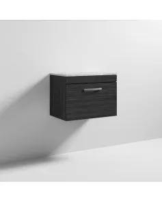 APS6919 600 WH Single Drawer Vanity & Worktop Hacienda Black
