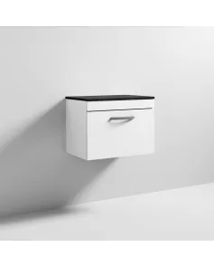 APS6923 600 WH Single Drawer Vanity & Worktop Gloss White